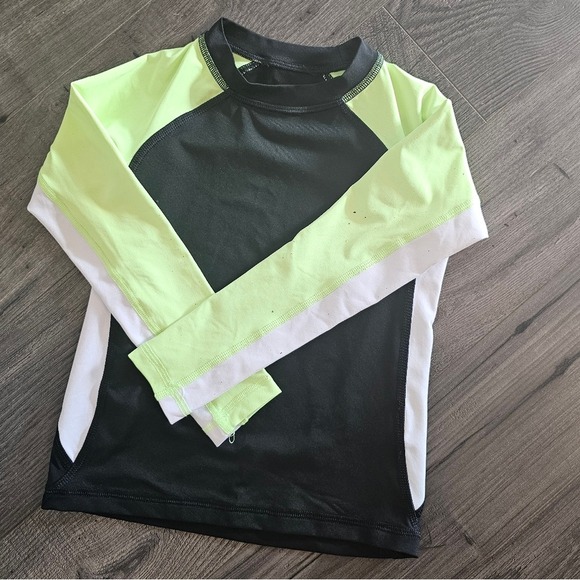 4/5 xs Wonder Nation black green and white rashguard swimshirt Vacation Summer - Picture 4 of 15